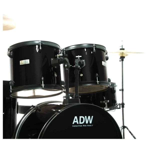 ADW Nebula5 Piece Complete Drum Set - Black - Image 2
