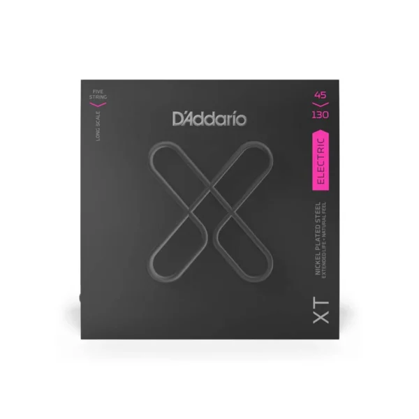 D'Addario XTB45130 XT Nickel Plated Steel 5-String Long Scale Bass Strings - Image 4