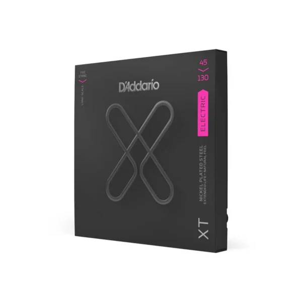 D'Addario XTB45130 XT Nickel Plated Steel 5-String Long Scale Bass Strings
