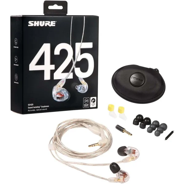 Shure SE425 Sound Isolating In-Ear Stereo Headphones (Clear) - Image 5