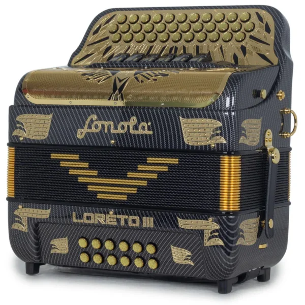Sonola Loreto III Accordion 6 Switch FBE-EAD Black with Gold - Image 3