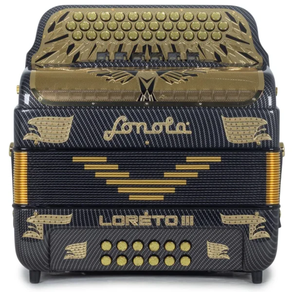 Sonola Loreto III Accordion 6 Switch FBE-EAD Black with Gold - Image 2