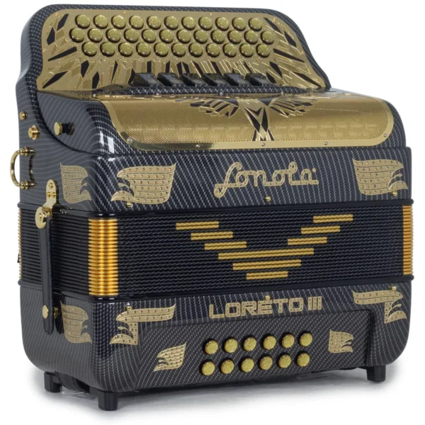 Sonola Loreto III Accordion 6 Switch FBE-EAD Black with Gold - Image 4