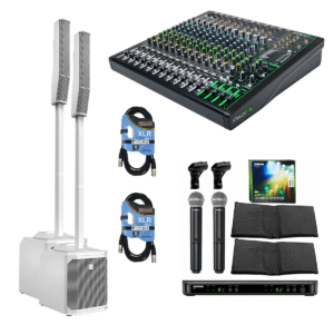 Electro-Voice EVOLVE 30M White (Pair) – Mackie ProFX16v3 – BLX288/PG58 – (2) XLR Cables