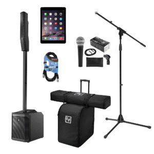Electro-Voice EVOLVE 30M – Carrying and Rolling Bag – Ipad Air 2 16GB Reconditioned – SM58 Mic – XLR Cable – Mic Stand