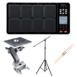 Roland OCTAPAD SPD-30 Black – Roland APC-33 – Pyle Heavy Duty Mic Stand – Drum Stick