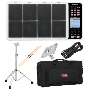 Roland OCTAPAD SPD-30 White – GATOR GK-2110 – GIBRALTAR 6713E Stand – GIBRALTAR SC-EMMP – (2) 1/4 Cables – Drum Sticks