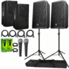 Electro-Voice ZLX-15BT Active 15″ Bluetooth Speaker Package with 2x Microphones, Cables, Covers, & Stands